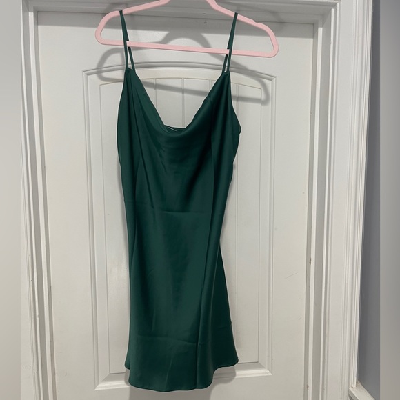 Satin Slip Dress with Cow Neckline.  NWT - Picture 1 of 4